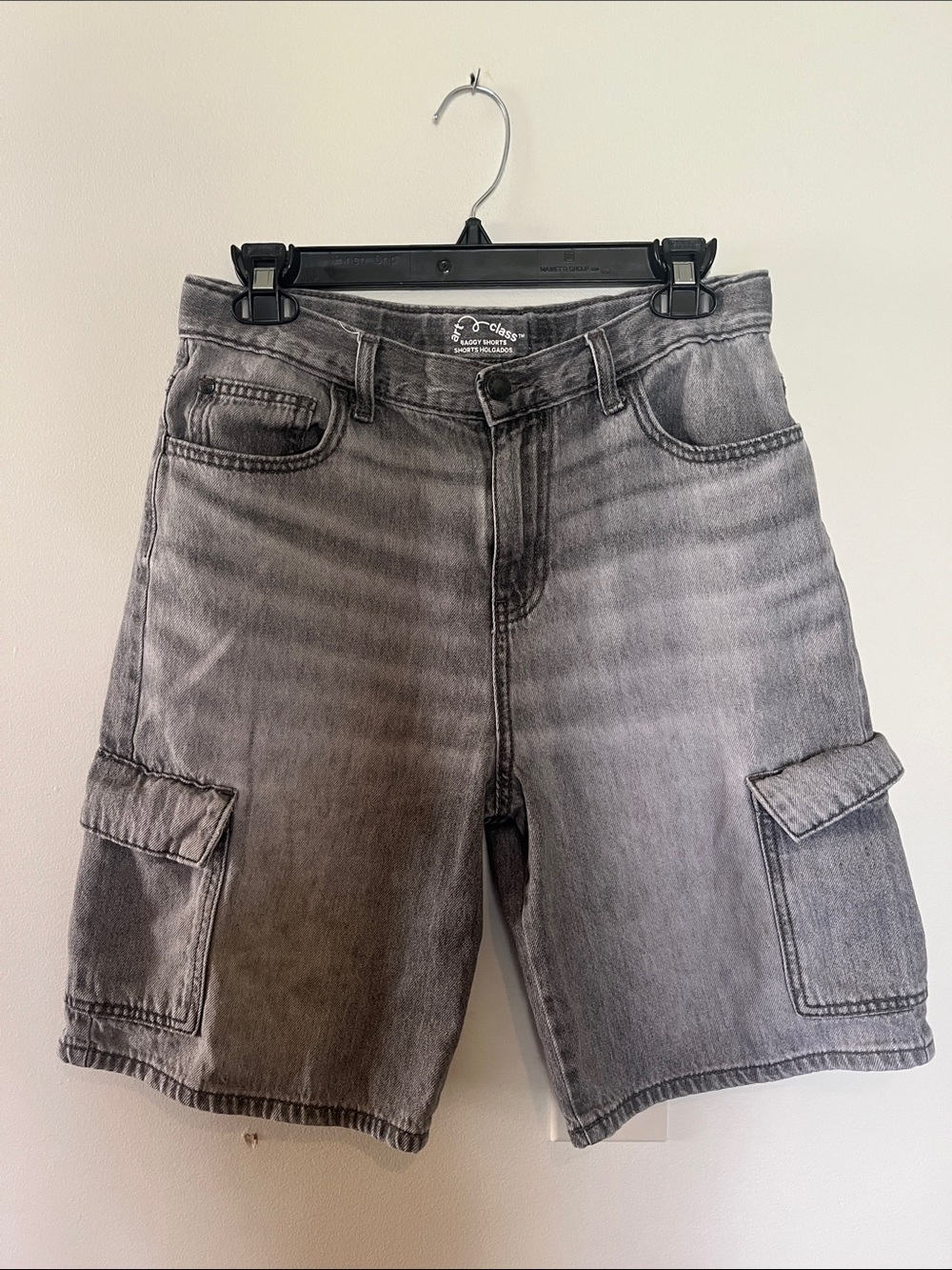 art class Washed Gray Cargo Denim Shorts